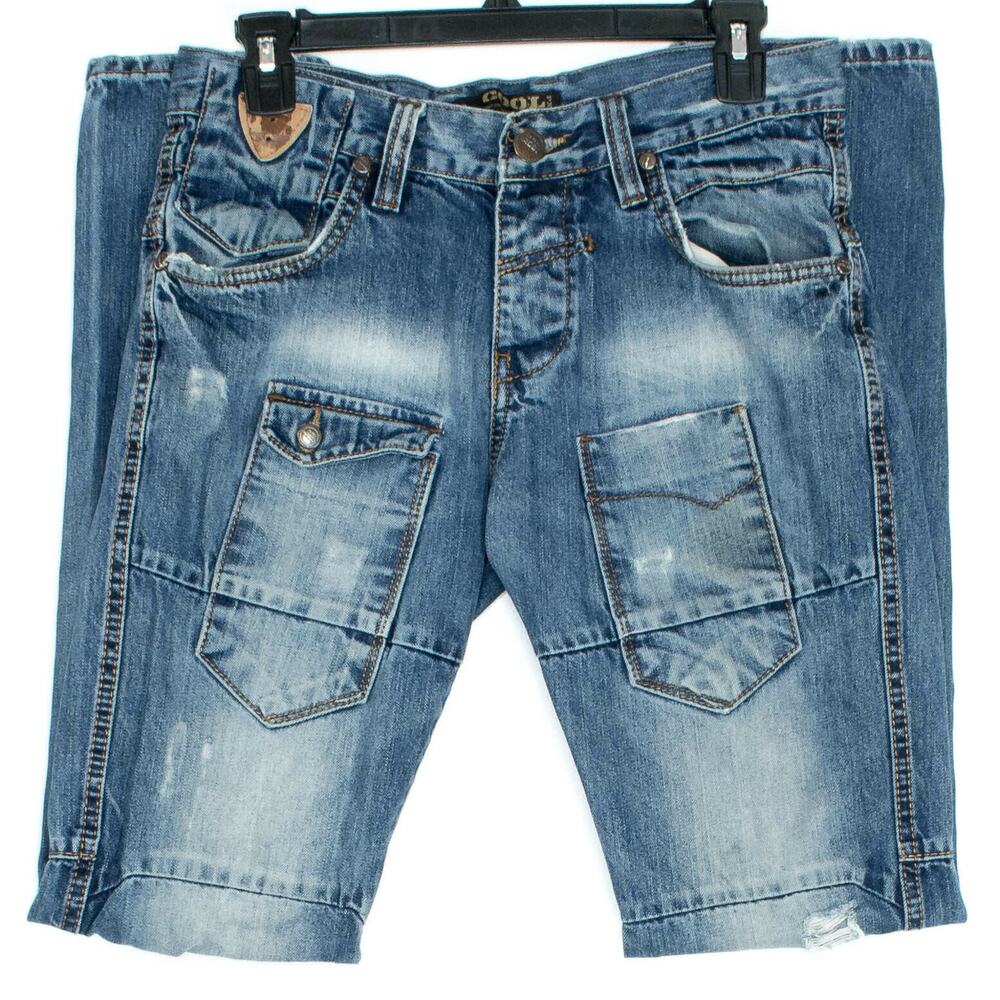 Y2K Distressed Grunge Skater Jeans Blue 29 Utility Streetwear Workwear Gorpcore